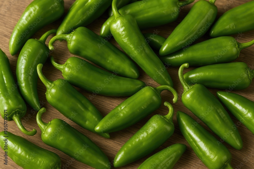 Fresh Green Organic Melrose Peppers Prepared for Cooking Fresh Green Organic Melrose Peppers Prepared for Cooking