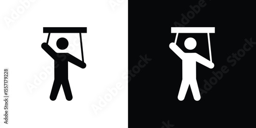 Puppet icon. Black Silhouette. Graphic illustration.