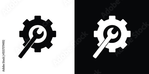 Productivity tools icon. Black Silhouette. Graphic illustration.