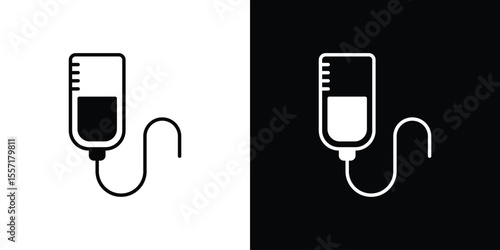 Intravenous icon. Black Silhouette. Graphic illustration.
