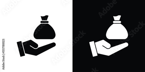 Inheritance law icon. Black Silhouette. Graphic illustration.