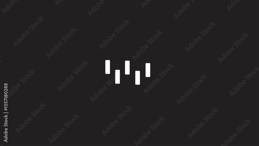 Fototapeta premium Abstract simple bar chart line Icon isolated, business graph chart stock icon simple on black background.