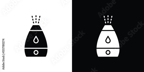 Humidifier icon. Black Silhouette. Graphic illustration.