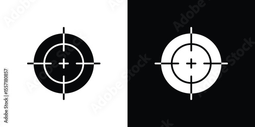Gun target icon. Black Silhouette. Graphic illustration.