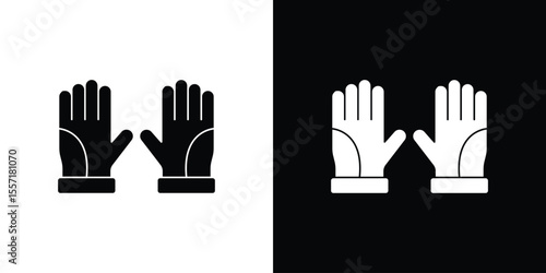 Gloves icon. Black Silhouette. Graphic illustration.