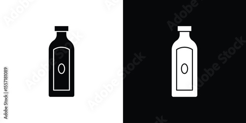 Gin icon. Black Silhouette. Graphic illustration.
