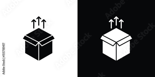 Product release icon. Black Silhouette. Graphic illustration.