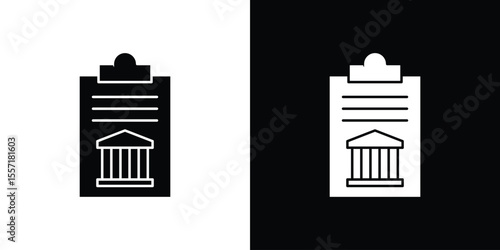 Policy icon. Black Silhouette. Graphic illustration.