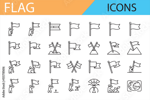 Icon Set for Flag Representation in Goals, Markers, and Landmarks