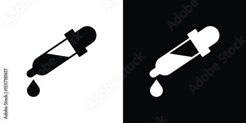 Pipette icon. Black Silhouette. Graphic illustration.