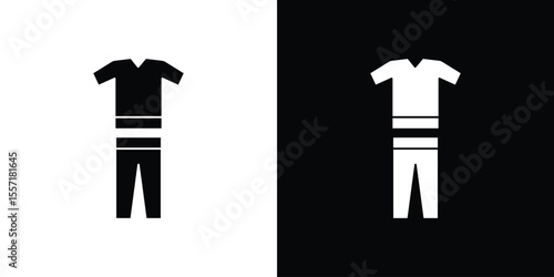 Pijama icon. Black Silhouette. Graphic illustration.