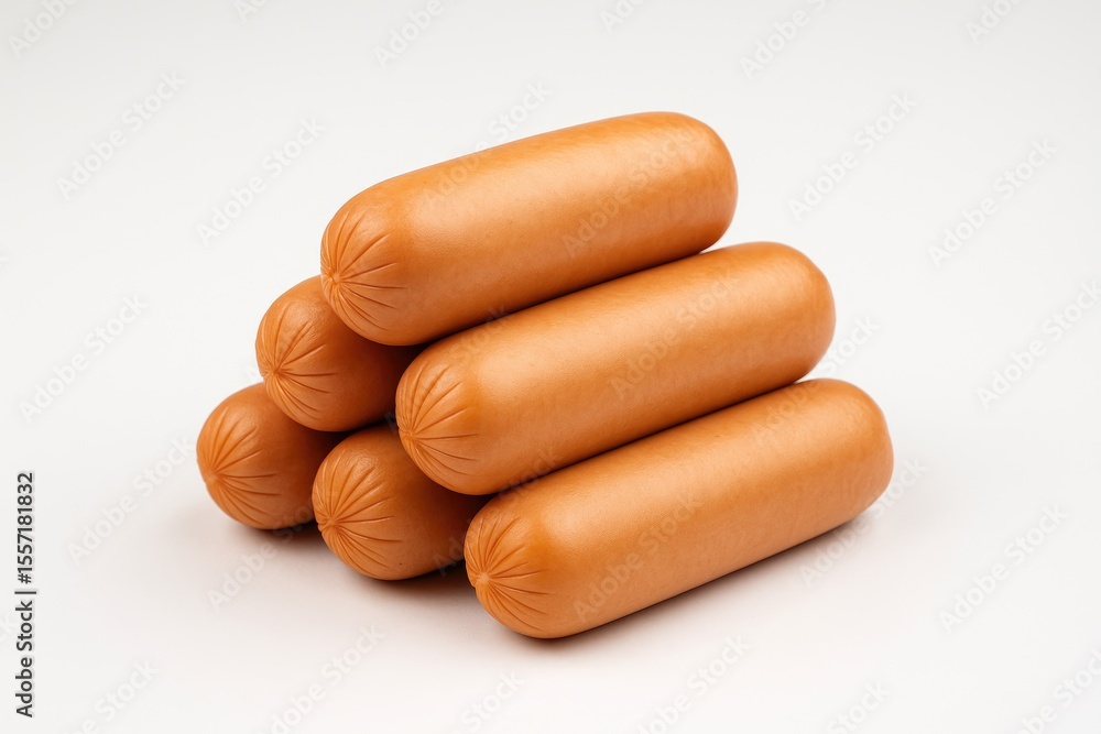 Delicious sausages displayed against an attractive backdrop for promotional use Delicious sausages displayed against an attractive backdrop for promotional use