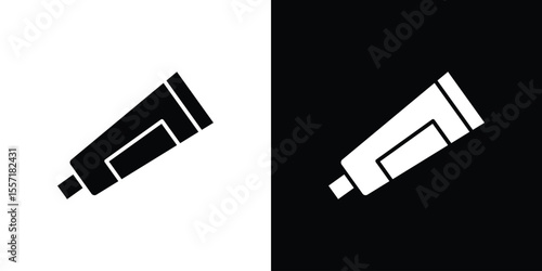 Ointment icon. Black Silhouette. Graphic illustration.