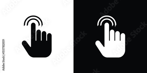 Finger control icon. Black Silhouette. Graphic illustration.