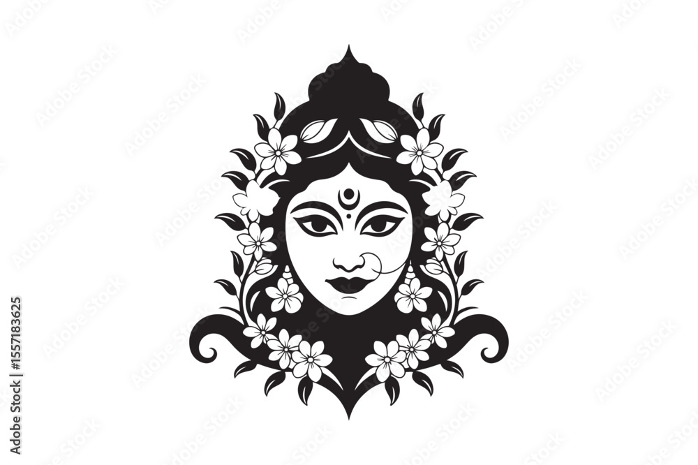 Maa Durga silhouette vector illustration Maa Durga silhouette vector illustration