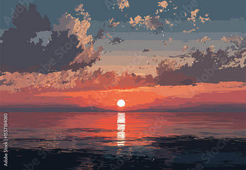 sunrise vector art