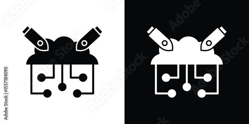 DOS icon. Black Silhouette. Graphic illustration.