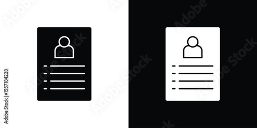 Curriculum icon. Black Silhouette. Graphic illustration.
