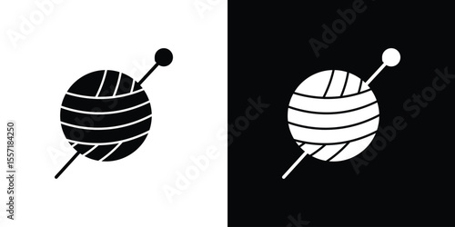 Crochet icon. Black Silhouette. Graphic illustration.