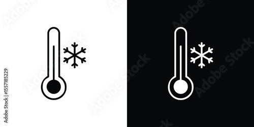 Cold icon. Black Silhouette. Graphic illustration.