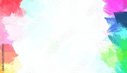 Luxurious wallpaper. Banner with flowers. Watercolor pink, blue, lilac spots on a white background. Shiny flowers and twigs. Copy space for text