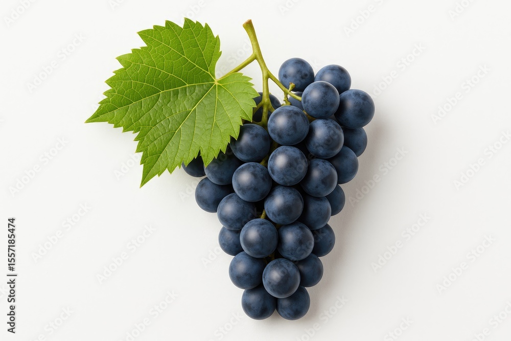 Fototapeta premium Cluster of grapes on a plain white background