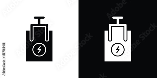 Circuit Breaker icon. Black Silhouette. Graphic illustration.