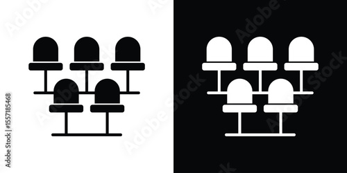 Cinema seat icon. Black Silhouette. Graphic illustration.
