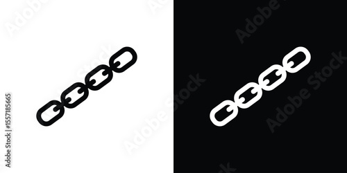 Chain icon. Black Silhouette. Graphic illustration.