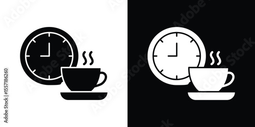 Break icon. Black Silhouette. Graphic illustration.
