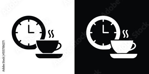 Break icon. Black Silhouette. Graphic illustration.