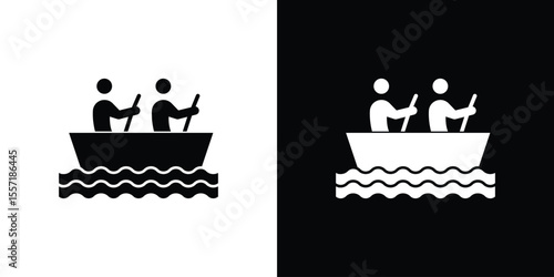 Boat race icon. Black Silhouette. Graphic illustration.