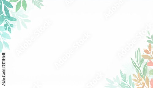 Elegant watercolor floral background with space personalized text and design