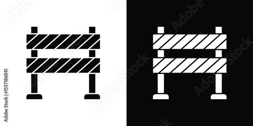 Barrier icon. Black Silhouette. Graphic illustration.