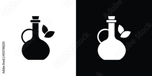 Massage oil icon. Black Silhouette. Graphic illustration.
