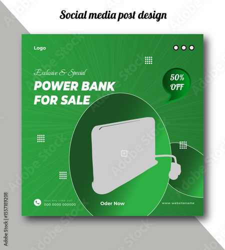 Exclusive and special power bank for sale social media post design template