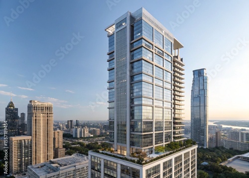 A modern skyscraper residential building 