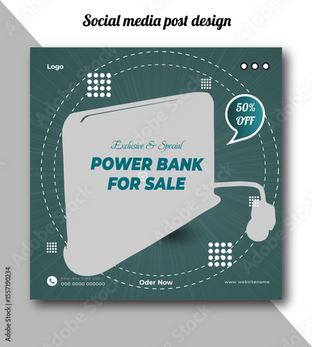 Exclusive and special power bank for sale social media post design template