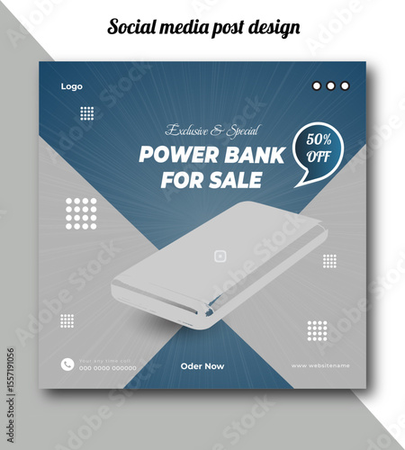 Exclusive and special power bank for sale social media post design template