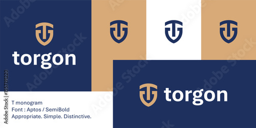 Bold T monogram shield logo for rugged automotive or tech branding.
