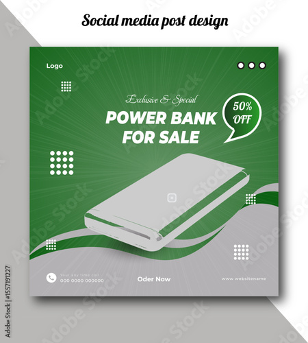 Exclusive and special power bank for sale social media post design template