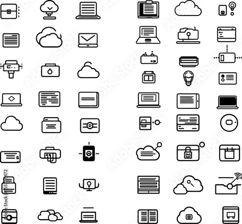 cloud storage icons cloud computing data storage upload download synchronization cloud server backup online storage remote access data cloud sharing network file management digital cl