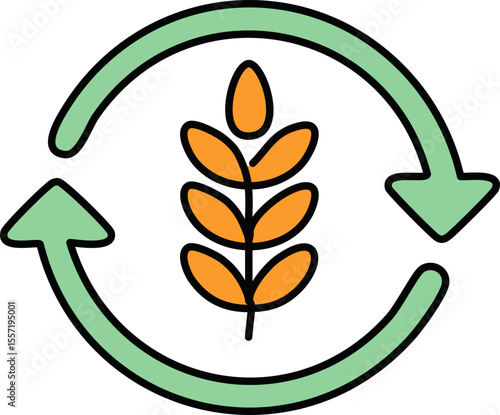 Schéma simple de diversité végétale en agriculture durable