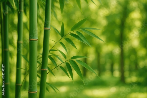 Detailed view of sophisticated bamboo in a garden setting