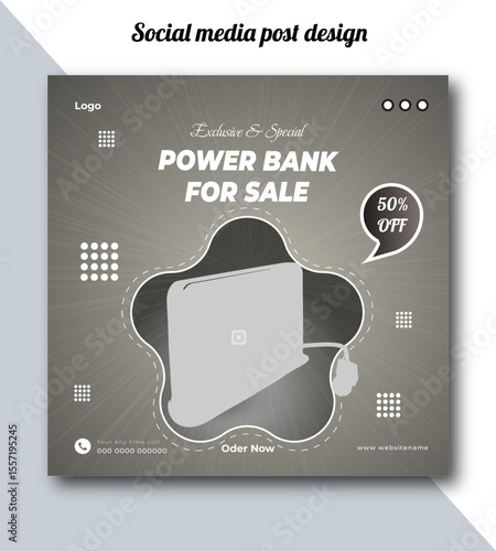 Exclusive and special power bank for sale social media post design template