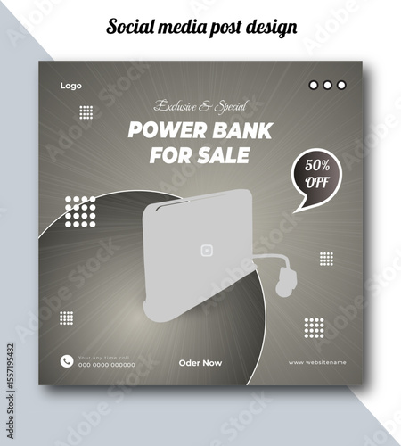 Exclusive and special power bank for sale social media post design template