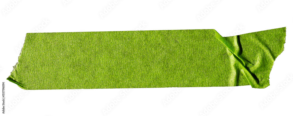 Obraz premium Green adhesive torn paper masking tape isolated on white background