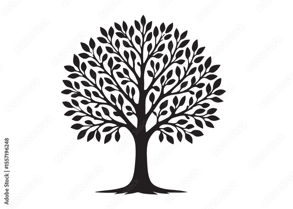 Tree of life logo silhouette vector, tree life logo icon silhouette, round tree of life with roots and branches vector, simple black tree of life silhouette logo vector on a white background. Tree of life logo silhouette vector, tree life logo icon silhouette, round tree of life with roots and branches vector, simple black tree of life silhouette logo vector on a white background.