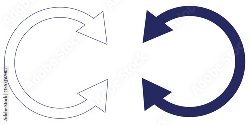 circle arrow icon set. refresh and reload icon set