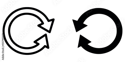 circle arrow icon set. refresh and reload icon set